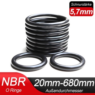 Schnurstärke 5,7mm O Ring Außen 20-680mm O-Ringe NBR 70 Dichtung Dichtungsringe