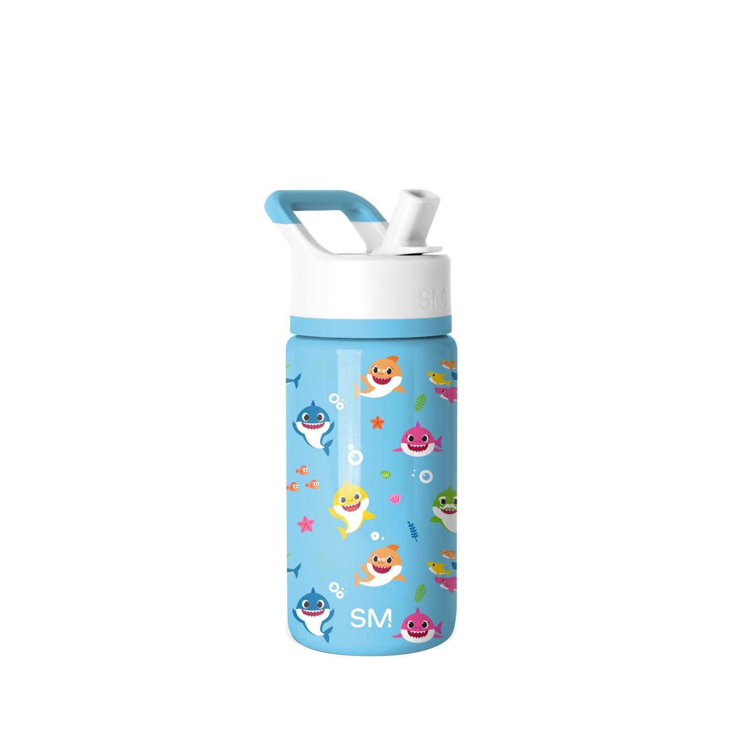 With Straw Lid Baby Shark 14oz Stainless Steel Cup