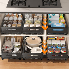 Pull Out Cabinet Organizer, Slide Out Drawers for Cabinets, Heavy Duty Carbon St