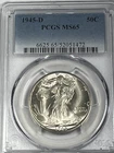1945-D Walking Liberty Half Dollar : PCGS MS65