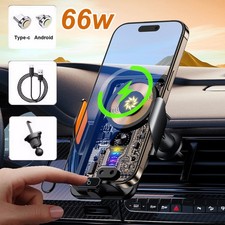 66W Fast Wireless Car Charger Automatic Clamping Mount Air Vent Phone Holder US