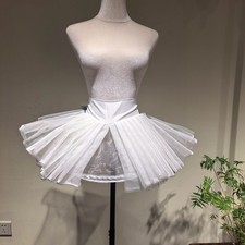 Ruffle tulle Petticoat Bustle Lolita Cosplay Cage Pannier 1 Hoop Lace up Slips