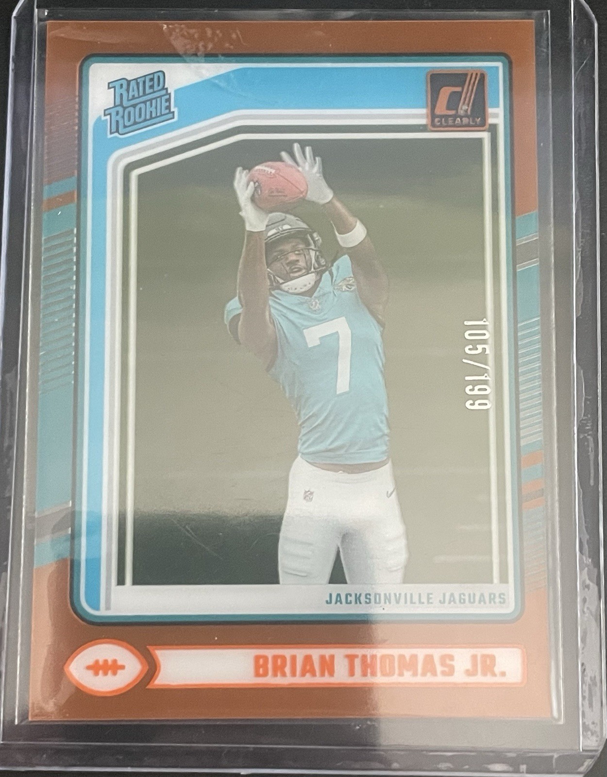 2024 Panini Clearly Donruss - Rated Rookie Brian Thomas Jr. #64 Orange /199 (RC)