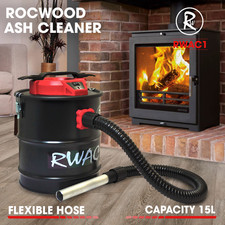 Ash Vacuum Cleaner 15L 800W RocwooD Fireplace BBQ Stoves Home Workshop