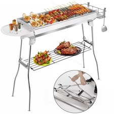 Edelstahl Holzkohlegrill Säulengrill Kohlegrill Standgrill Grillrost BBQ Grill