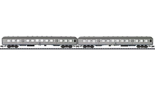 Minitrix 15889 Set 2 Carrozze Passeggeri Silberlinge Müngaten Bridge DB scala N | Condition: Nuovo