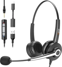 Wantek USB Headset for PC/Laptop Computer Wired Headset w/Noise Cancelling-A682N