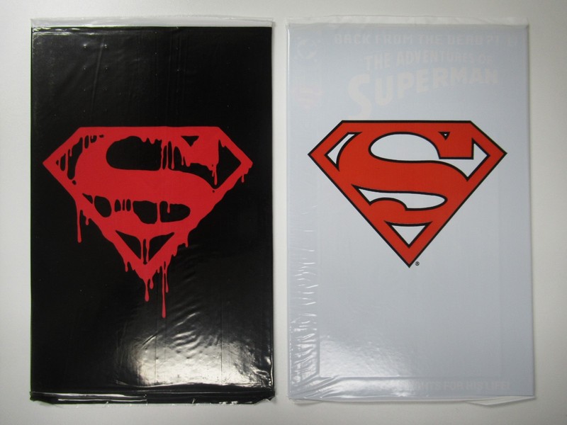 DC Adventures Of Superman #500 White Bag & Superman #75 Black Bag Set