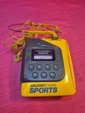 Sony Walkman Sports WM-F2078 AM/FM Cassette Player Yellow Near Mint Repair