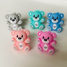 5 grandi perline orso pastello per artigianato animale venditore UK 🇬🇧