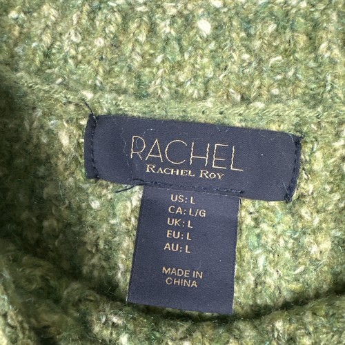 Rachel Roy Sweater Womens L Green Cable Knit Stretch Cozy Comfy Pullover - Picture 2 of 6