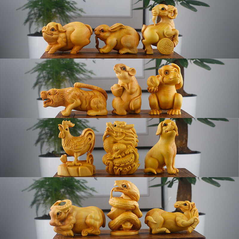12 Pcs New Boxwood Carved Chinese Zodiac Year Netsuke Figurines Animals Statues | eBay 12 Pcs New Boxwood Carved Chinese Zodiac Year Netsuke Figurines Animals Statues | eBay