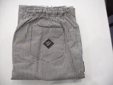 Unisex Polyester / Cotton Yarn Dyed Check Drawstring Chef Pants