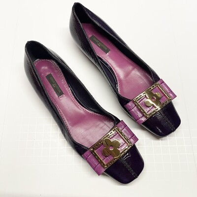 Louis Vuitton Patent Leather Flower Flats Size 37