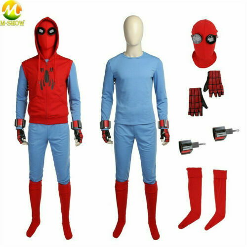 Spiderman Homecoming Peter Parker Cosplay Costume Full Set Suit Halloween Outfit - Picture 1 of 14