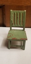 Antique German GOTTSCHALK  wood green painted dollhouse miniature chair