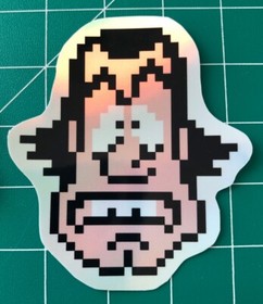 Juego de 4 calcoman&iacute;as brillantes de vinilo hologr&aacute;fico Mike Tyson Punch Out NES