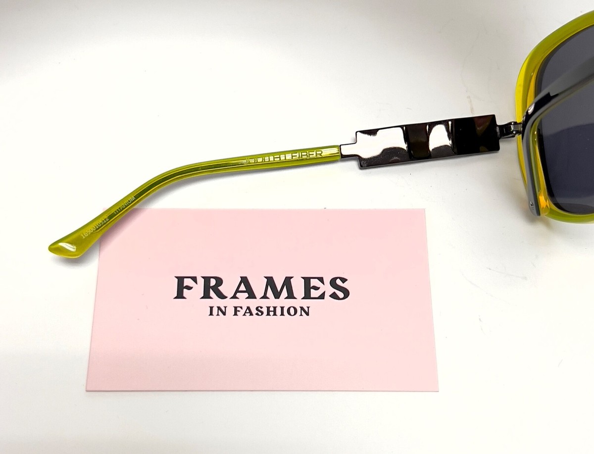 JUDITH LEIBER JL1650 Fluo Yellow Black Jewel Crystal Stone
