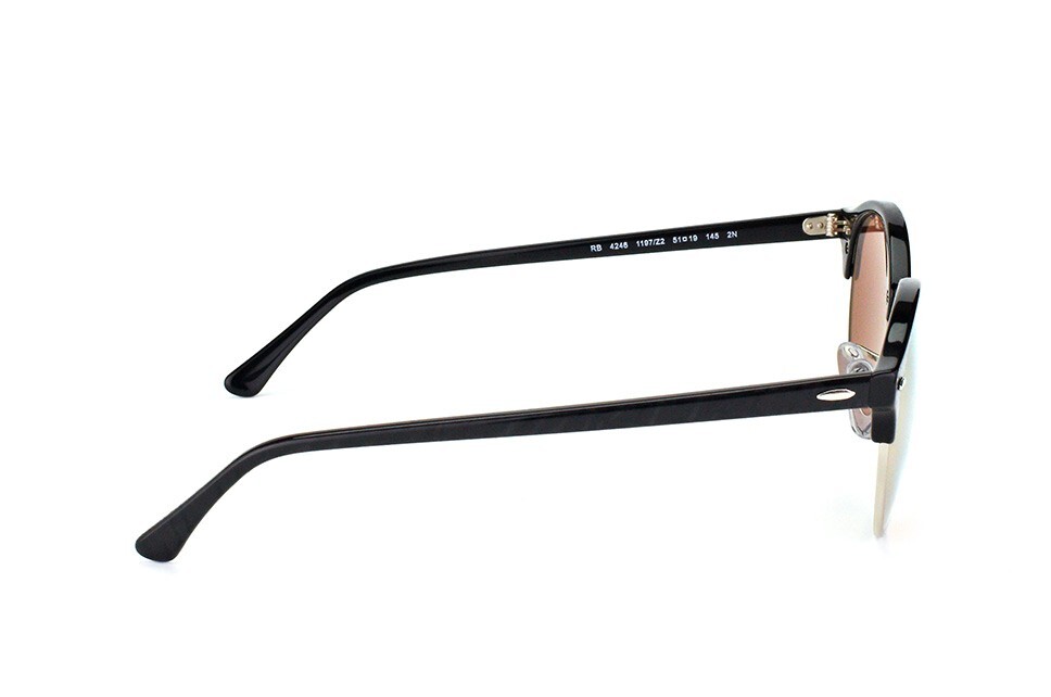 Ray-Ban 4246 Clubround Black Frame Sunglasses with Pink Flash Lenses Ray-Ban RB 4246 CLUBROUND Continued Sunglasses | FREE  main image 3