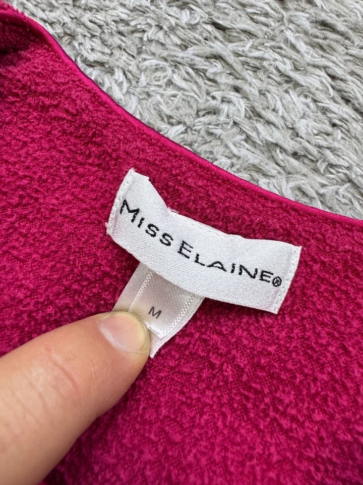 Camisón Miss Elaine Mujer Mediano Rojo Terry Paño Cremallera Completa Bata Ajustada Foto 3 de 4