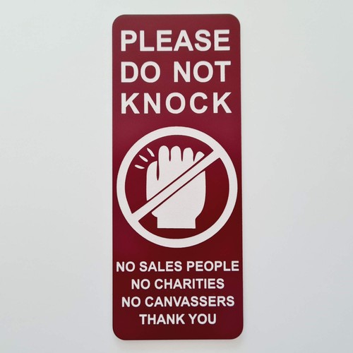 Please Do Not Knock Sign Plaque No Sales People No Charities No Canvassers - Picture 6 of 124
