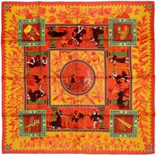 Hermes Vintage Scarf Musique des Dieux in Box Rare Marvelous