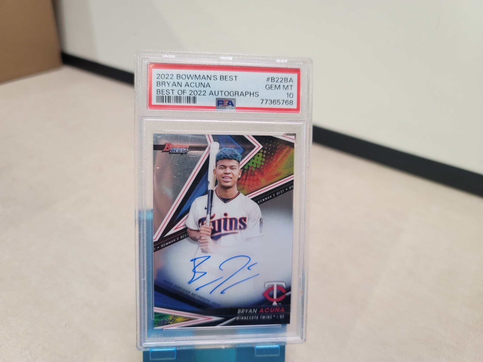 BRYAN ACUNA PSA 10 2022 BOWMAN’S BEST PROSPECT BEST OF 2022 AUTOGRAPH AUTO GEM