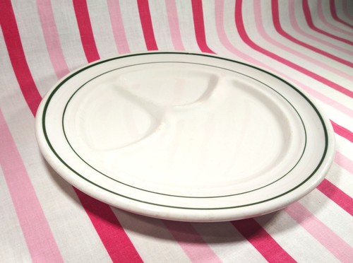 Fantastic 1950/60's Divided Buffalo China Restaurant Ware Niagara Weighted Plate - Picture 2 of 11