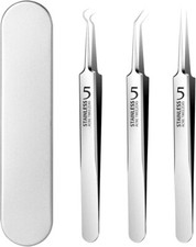 Samcos Precision Tweezers JAPAN 0.1 mm tip wide Extra Fine Tweezer pimple Remove