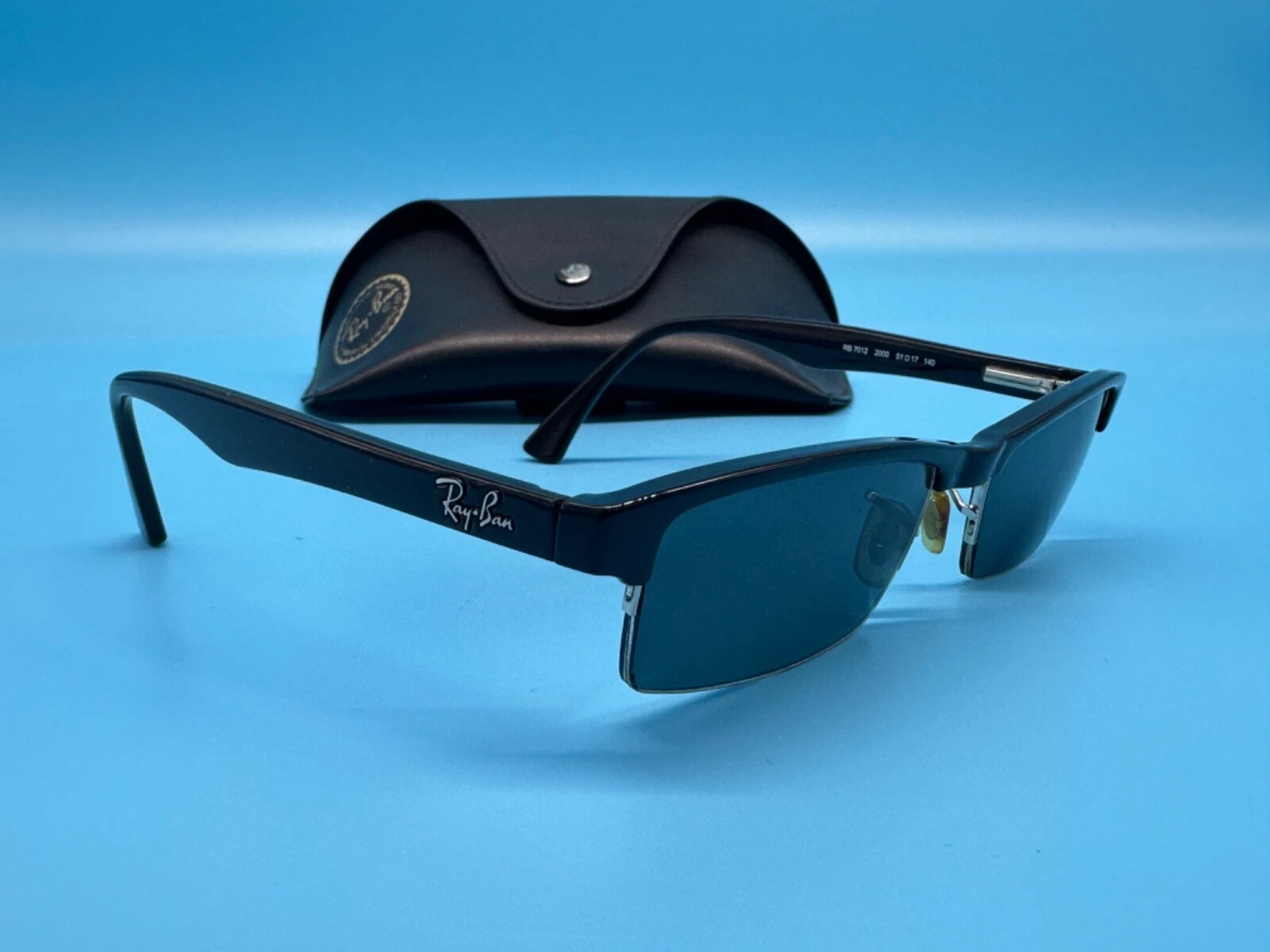Ray Ban RB 7012 2000 Half Rim Eyeglasses 51 17 140   Frames Only