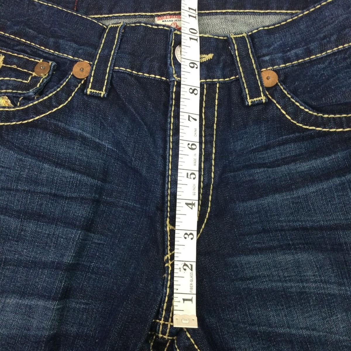 True Religion Rainbow Ricky Men's Dark Wash Straight Leg Flap