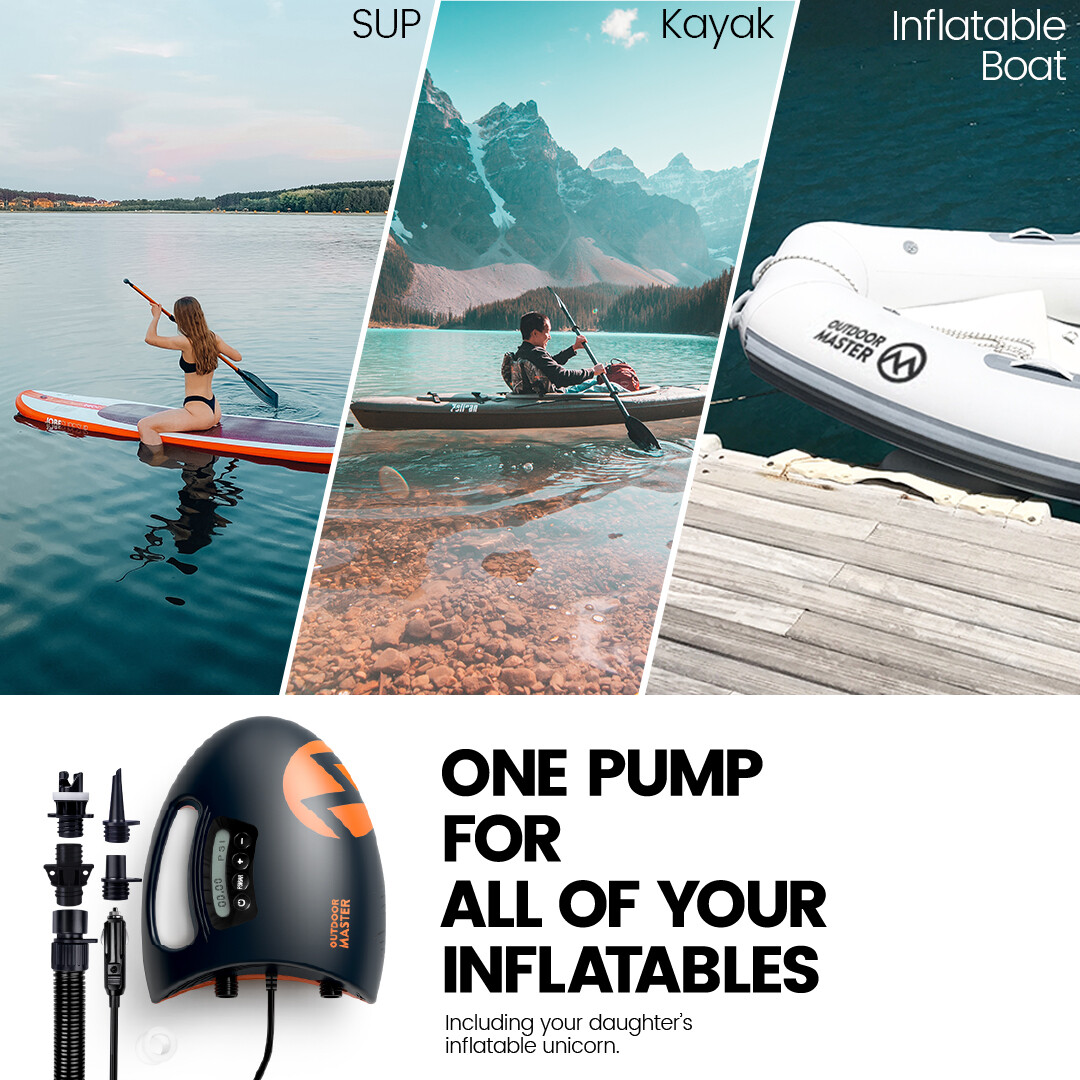 Bomba de aire SUP de alta presión 20 PSI The Shark II12V DC Best Seller