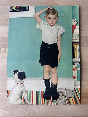 Vintage Norman Rockwell He s Going To Be Taller Than Dad Cardboard Litho OSU