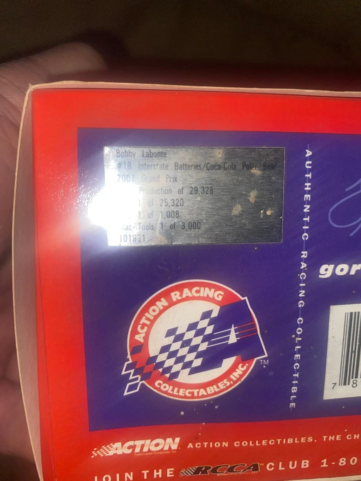 NASCAR-Bobby Labonte #18, 2001 Grand Prix. Interstate Batteries/Coca-Cola Polar - Image 2 of 4