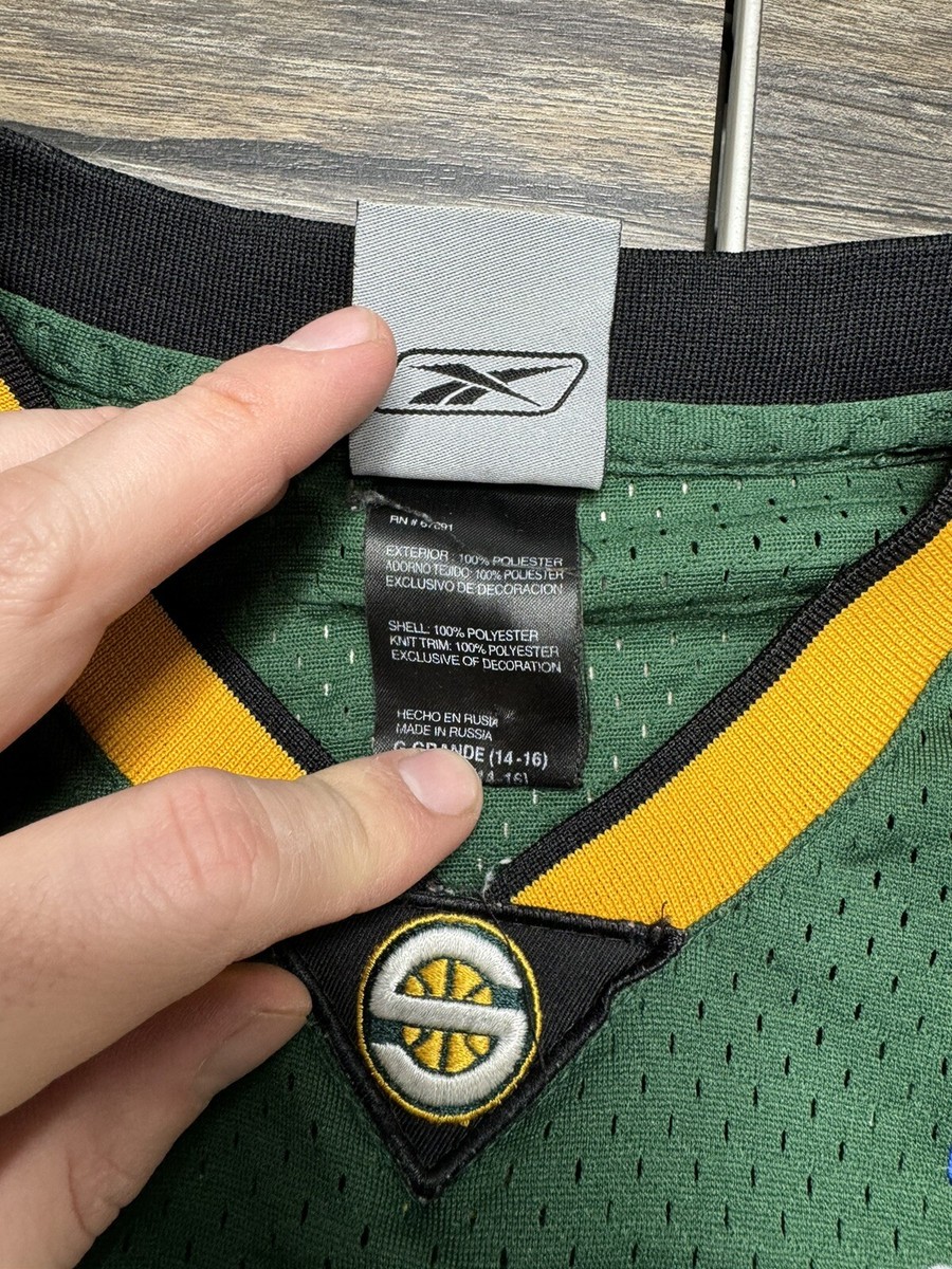 Seattle Supersonics Sonics Jersey Luke Ridnour Reebok Stitch Large