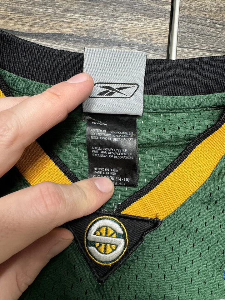 Seattle Supersonics Sonics Jersey Luke Ridnour Reebok Stitch Large - Image 3 of 4
