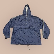 VTG Y2K Gap Varsity Classic Navy Blue 1/2 Button Pullover Windbreaker Sz XL