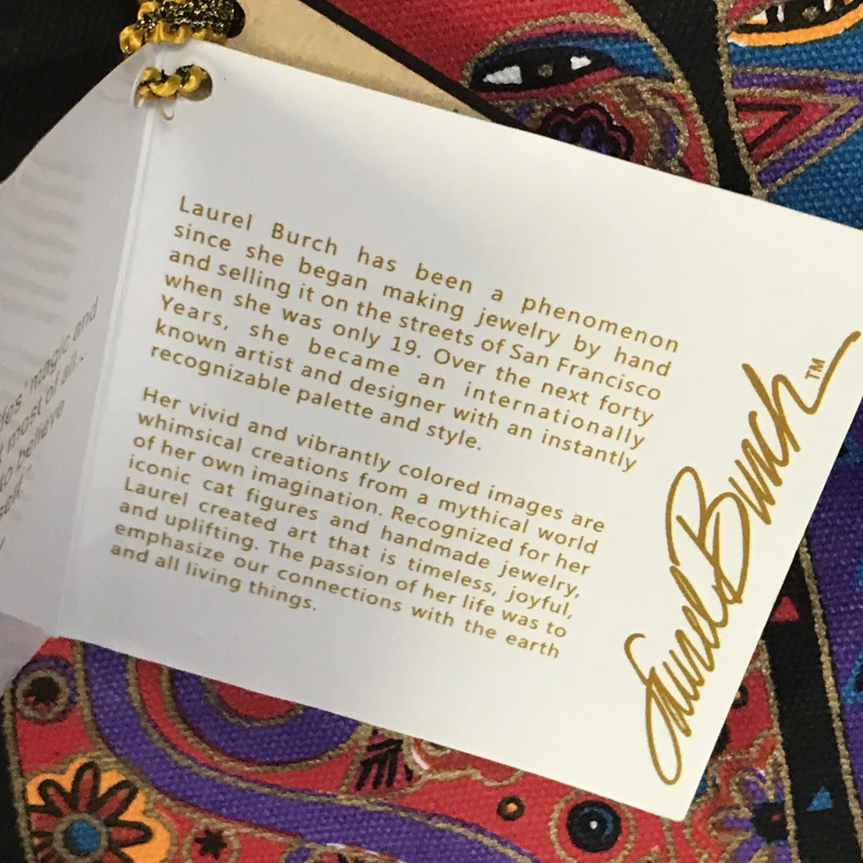 Bolso de hombro colorido Laurel Burch para mujer gato Foto 4 de 4