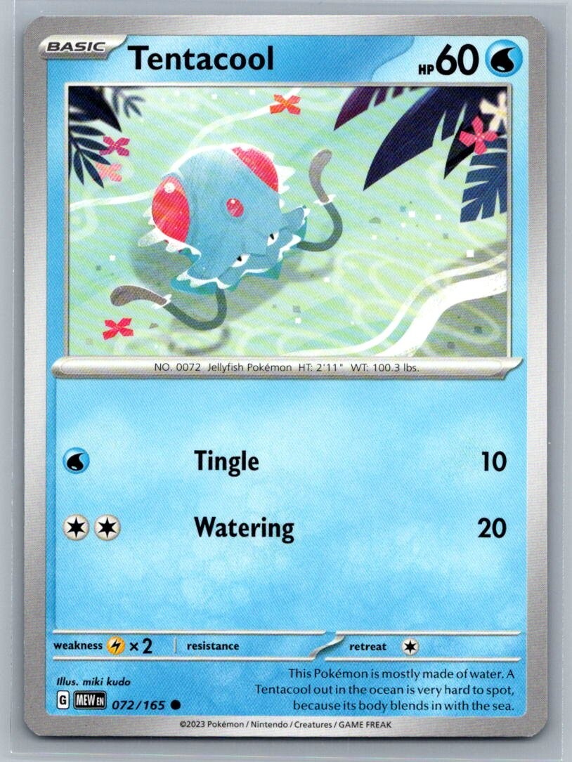 Tentacool 72/165 Scarlet & Violet 151 Common Pokémon TCG 2023