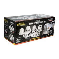 chrome hub cover axle kit 33mm truck push on semi front rear set rounded 40232