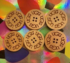 SIX 6 UGGs Replacement Boots Buttons- Natural/Sand Adult sized 3cm Ugh spare