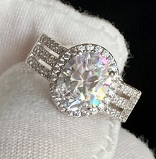 Sterling Silver Cubic Zirconia Promise Ring 925 Band Size 6 BEAUTIFUL 5.40g