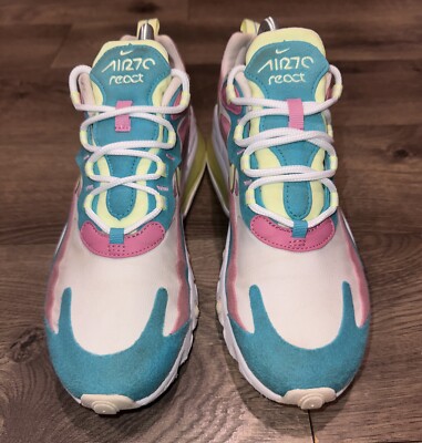 Nike Air Max 270 React Running Shoes pastel Womens Sz 8.5 Cw7015-100 Good Cond