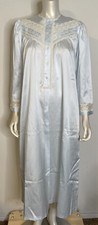 Vintage Christian Dior Light Blue Long Satin Night Gown SP MP Lace Neiman Marcus