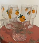 Set Of 3 Vintage Orange Fruit 🍊Juice Glasses Vintage Orange Juice Glasses — photo 1