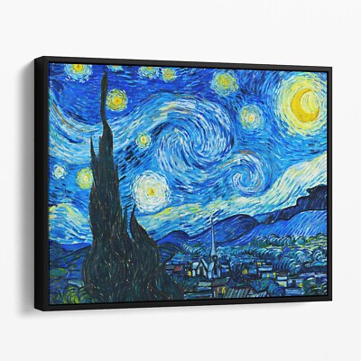 Starry Night by Vincent Van Gogh Famous Paintings Blue Canvas Wall Art Print