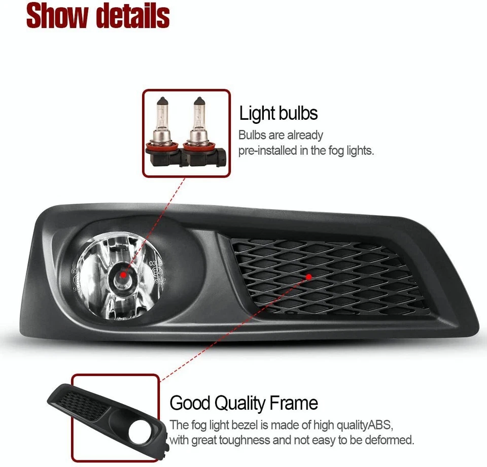 For 2010 2011 2012 Subaru Legacy Fog Lights Lamp Clear Lens Complete Kit +Wiring - Image 2 of 4