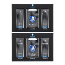 Lamborghini Acqua Eau De Toilette 125ml, Shower Gel + Aftershave Balm Set x 2