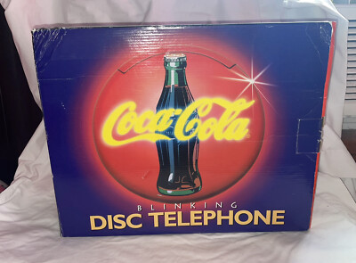 アンティーク雑貨 90s Coca Cola BRAND Disc Telephone Vintage 1990's Coca-Cola COKE Blinking Disc Telephone New in Box