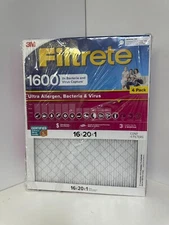 (4 Pack) Filtrete Ultra Allergen Bacteria and Virus 1600 MPR, MERV 12 4 Pack FS